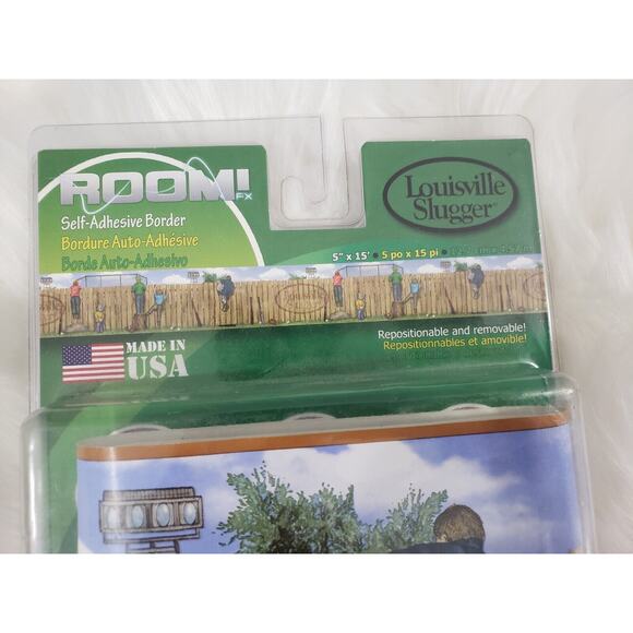 Louisville Slugger Adhesive Removable Wall Paper Baseball Nursery Boy Room Decor - Picture 4 of 8